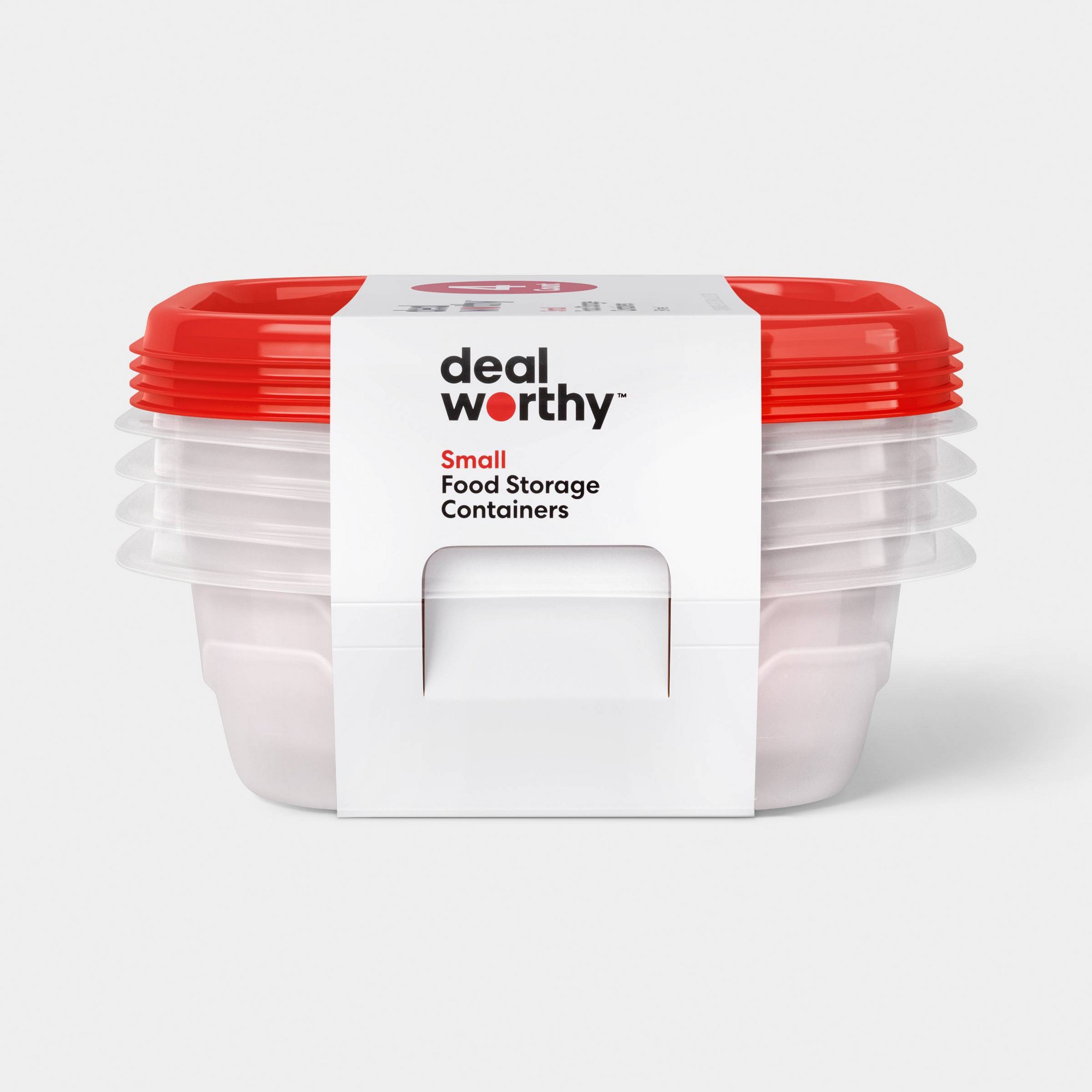 Meal Prep Containers - 4ct Small Square Food Storage Containers