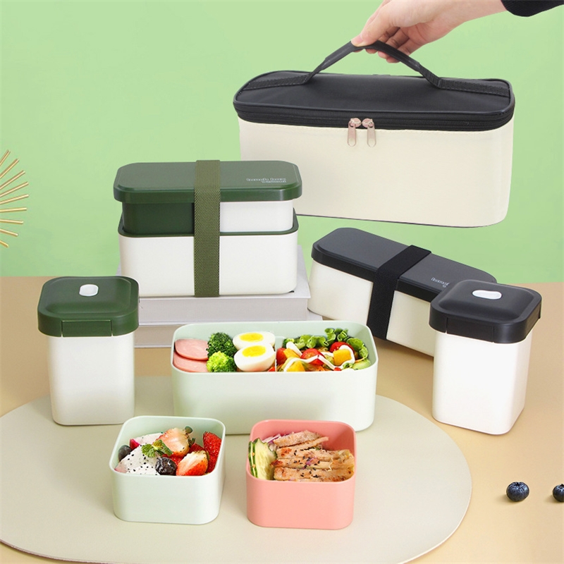 Meal Prep Japanese Food - Double Compartment Lunch Box Microwave Bento