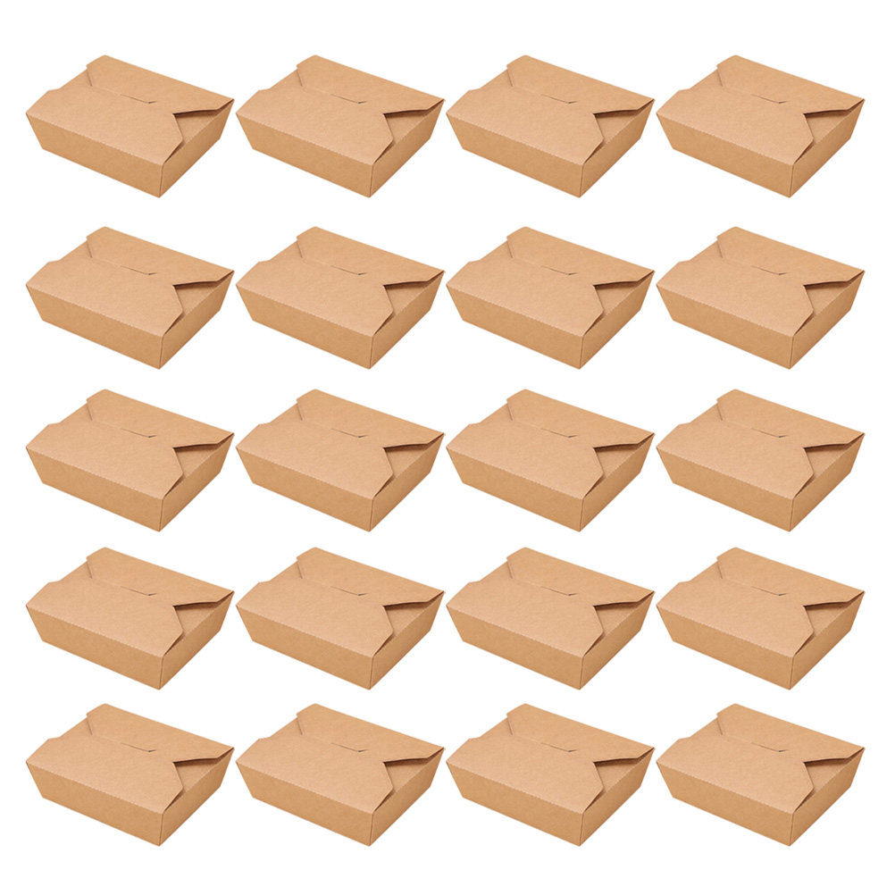 Meal Prep For A Day - 20Pcs Kraft Paper Lunch Box Disposable