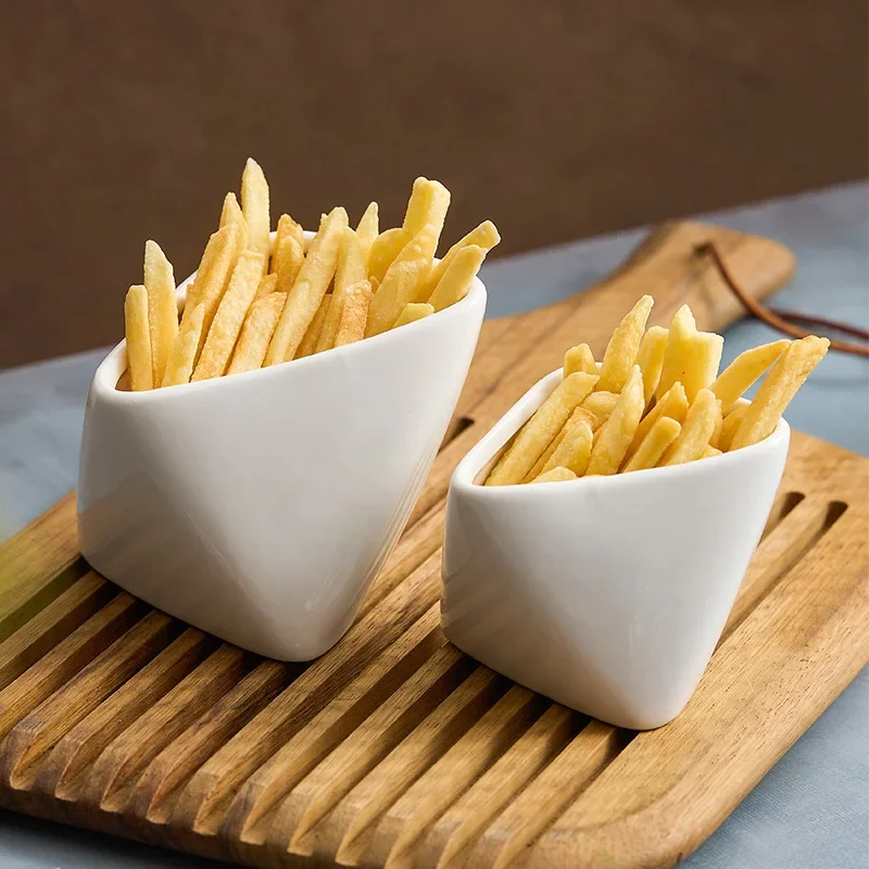 Sauce Dipping Cup - Three-dimensional folded French fries Cup ceramic