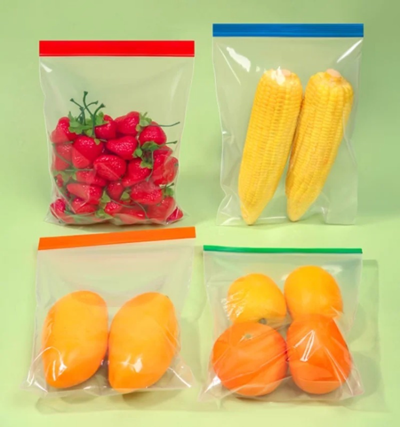 Meal Prep For A Day - Colorful Clear PE Zipper Storage Bags
