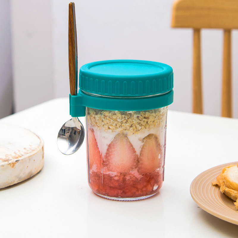 Overnight Oat Jar - Glass Overnight Oats Jar with Lid