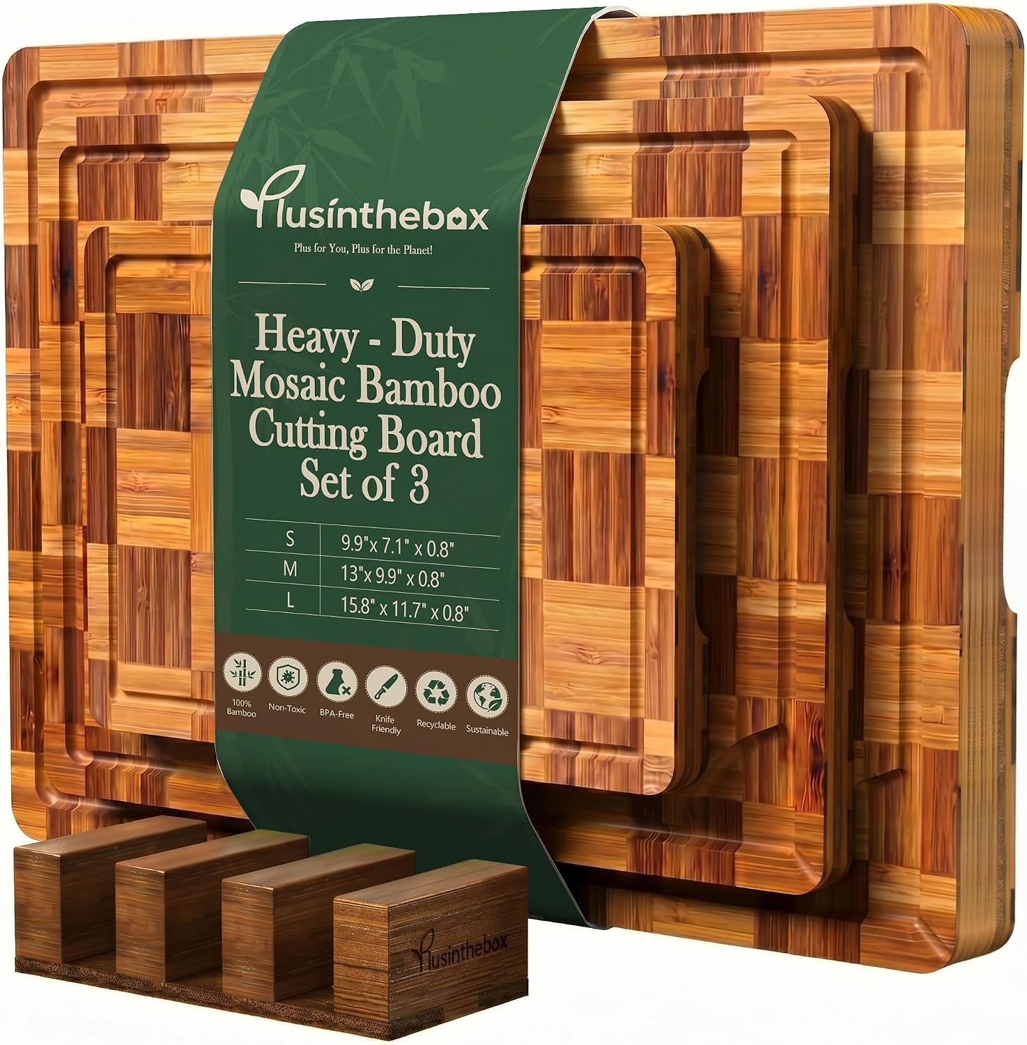 Meal Prep Juice - Checkered Cutting Board Set with Holder,