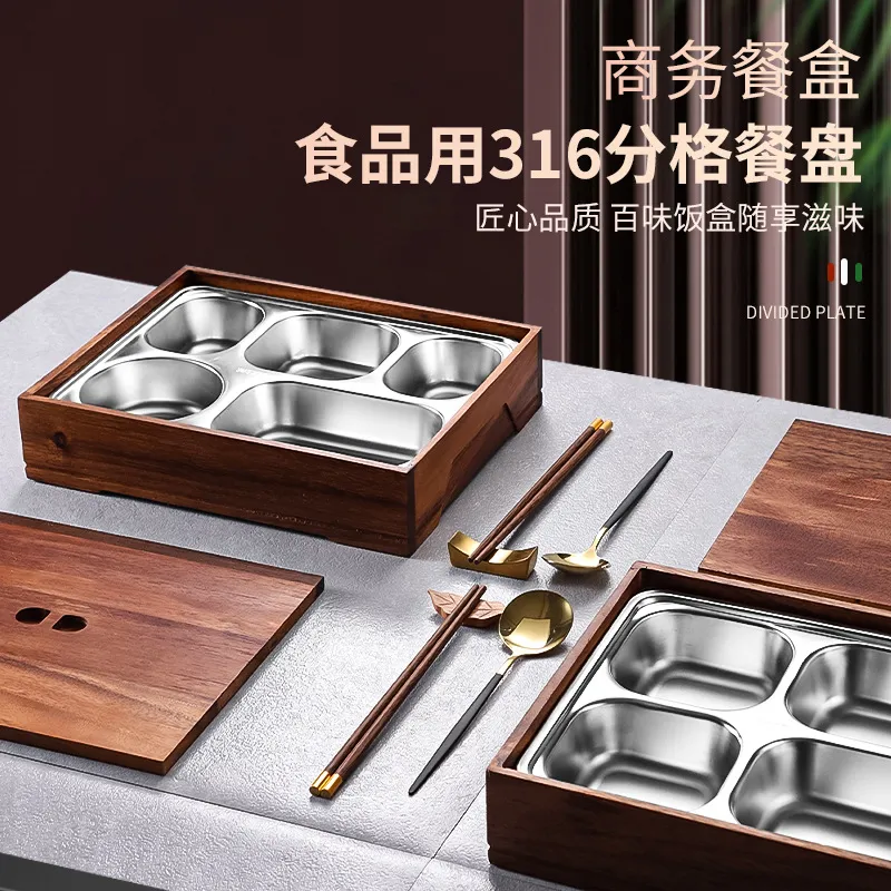 Meal Prep Japanese Food - Black Walnut Bento Box with Divided