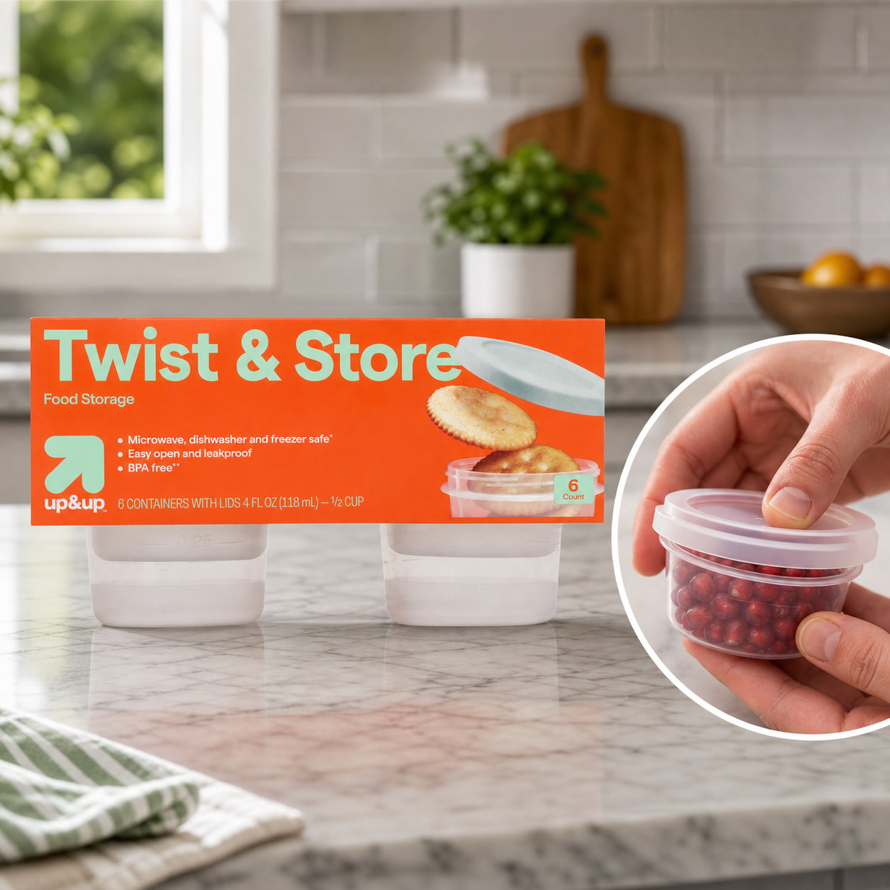 Meal Prep Containers - 6ct Round Twist-Lock Food Storage Containers,