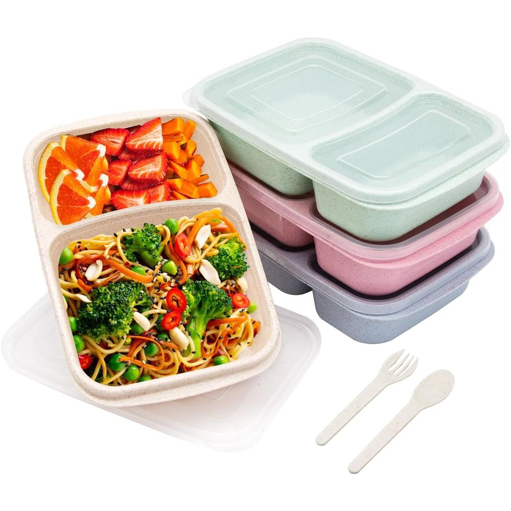 4 Pack Bento Lunch Box, 2 Comp - огляд і ціна Meal Prep Containers