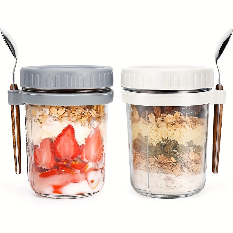 1pc/2pcs Glass Oatmeal Cup, Ov - огляд і ціна Salad Container Jar