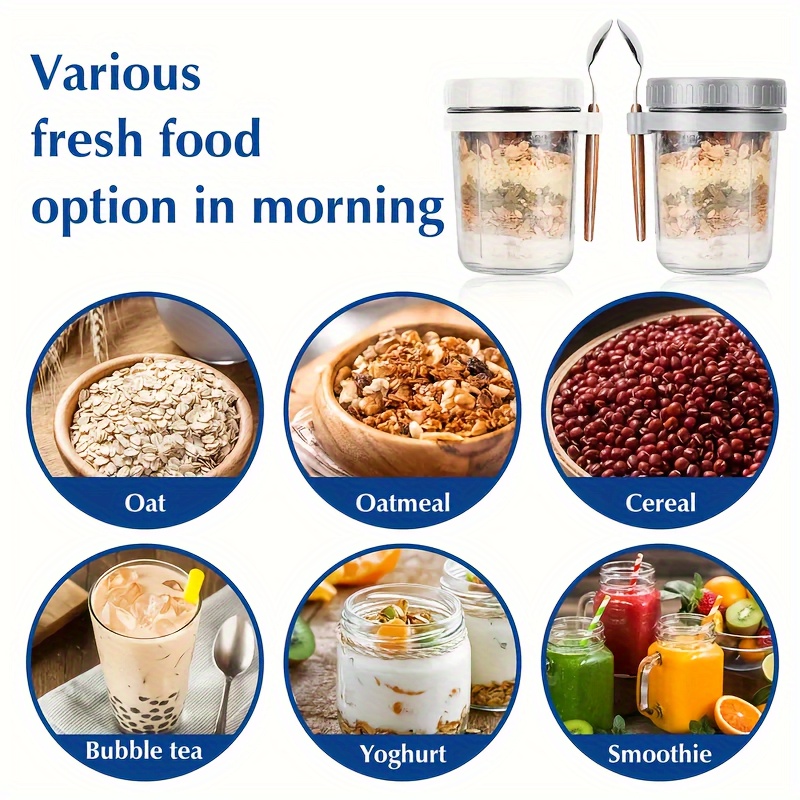 1pc/2pcs Glass Oatmeal Cup, Ov - огляд і ціна Salad Container Jar