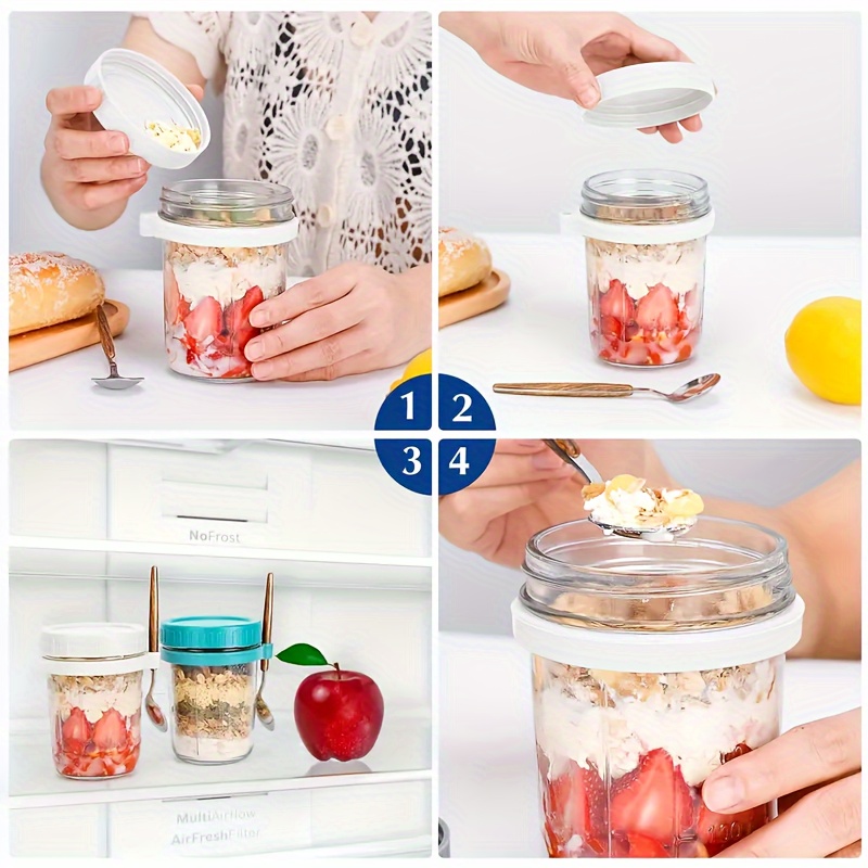 1pc/2pcs Glass Oatmeal Cup, Ov - огляд і ціна Salad Container Jar