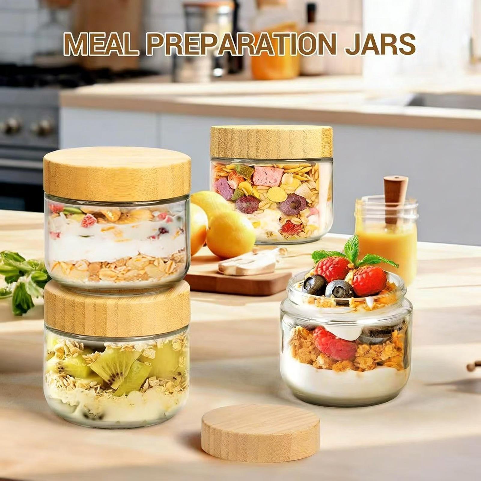 4pcs Glass jars with Airtight  - огляд і ціна Overnight Oat Jar