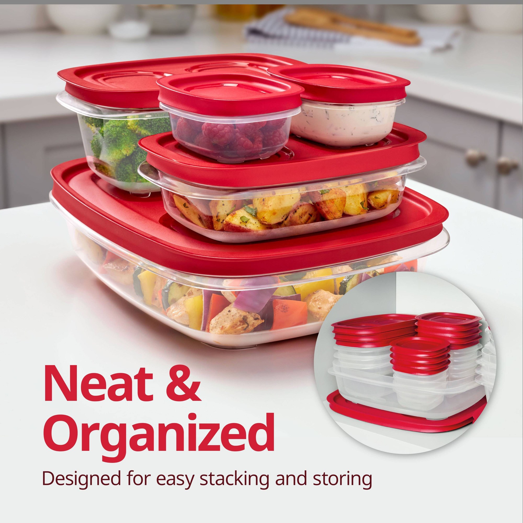 Red Rectangular Food Storage C - огляд і ціна Meal Prep Containers