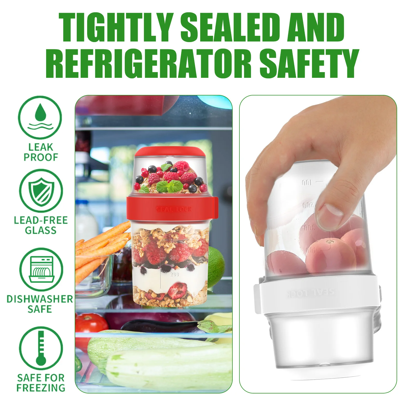 2Pcs Breakfast Cups Reusable T - огляд і ціна Overnight Oat Jar