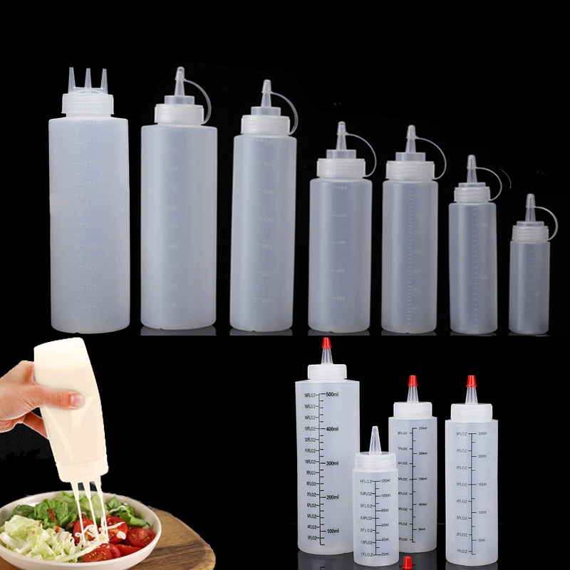 1Pcs Empty120ml-1000ml PE Plas - огляд і ціна Sauce Squeeze Bottle
