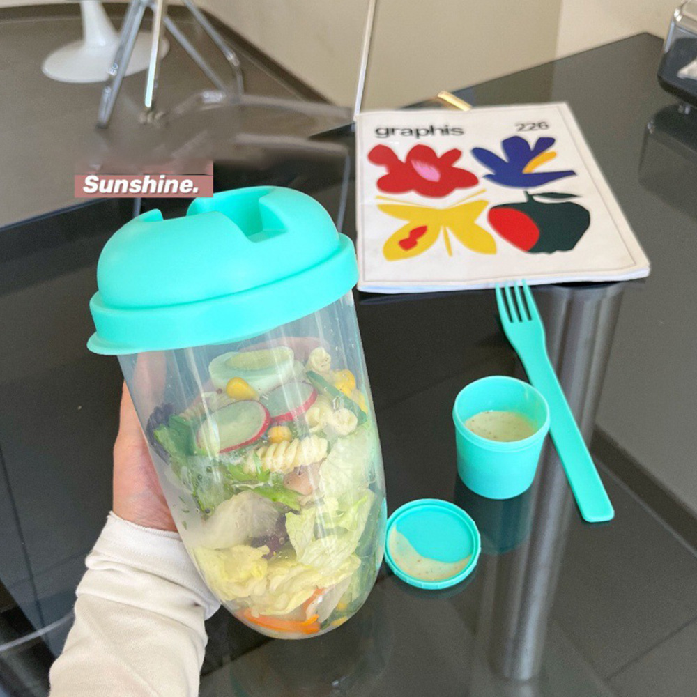 1PC White/Green Portable Bottl - огляд і ціна Salad Container Jar