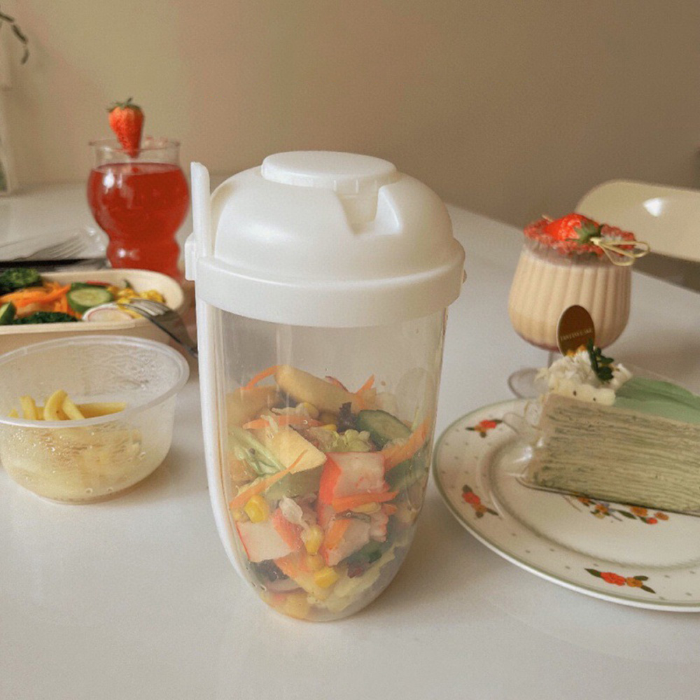 1PC White/Green Portable Bottl - огляд і ціна Salad Container Jar