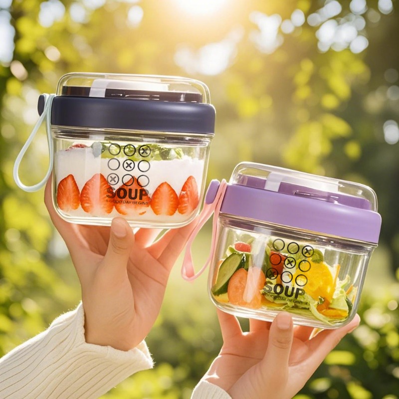 Salad Cup Double Layer Oatmeal - огляд і ціна Salad Container Jar