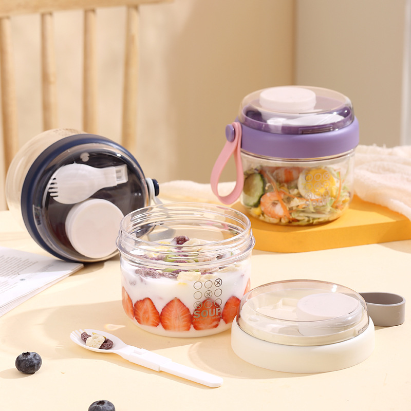Salad Cup Double Layer Oatmeal - огляд і ціна Salad Container Jar