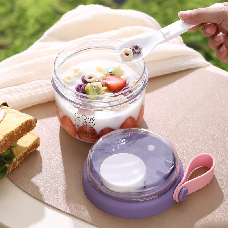 Salad Cup Double Layer Oatmeal - огляд і ціна Salad Container Jar