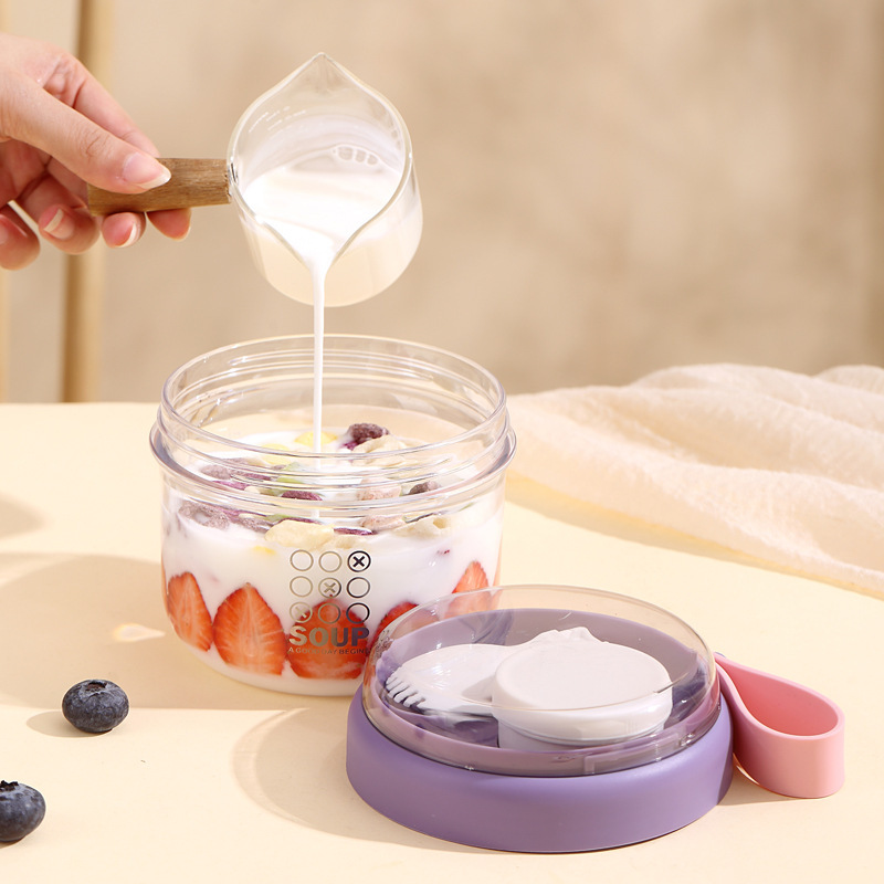 Salad Cup Double Layer Oatmeal - огляд і ціна Salad Container Jar