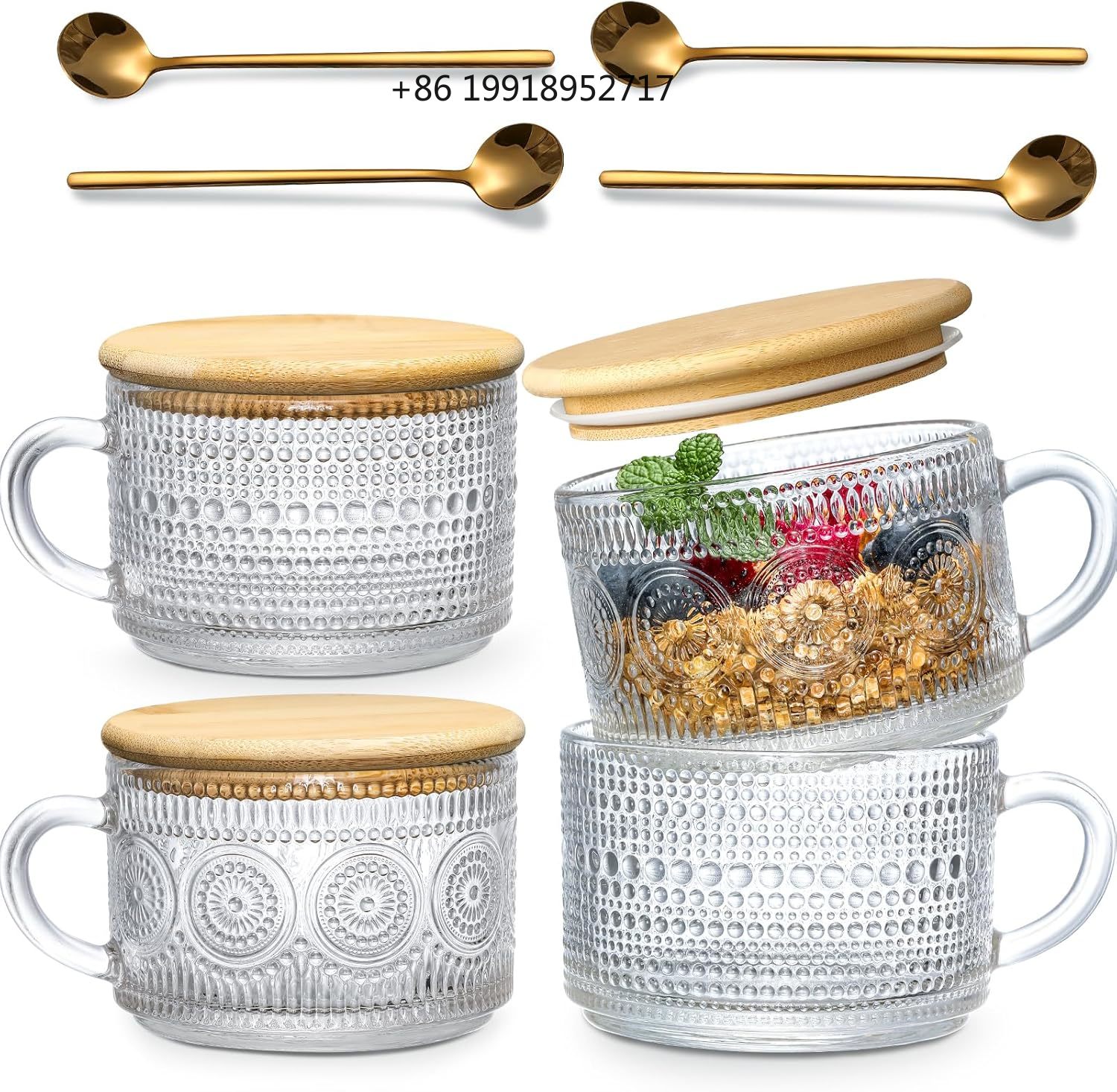 4-Piece Vintage Coffee Cup Gif - огляд і ціна Overnight Oat Jar