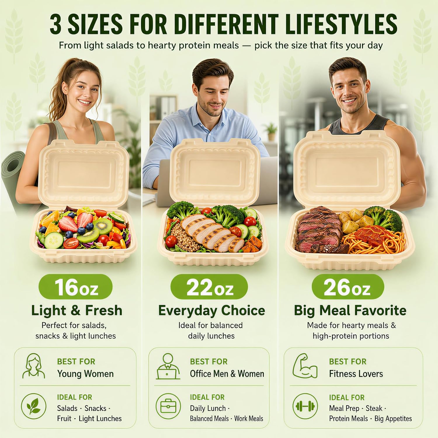 50 Pack 16oz Clamshell Take Ou - огляд і ціна Salad Container Jar