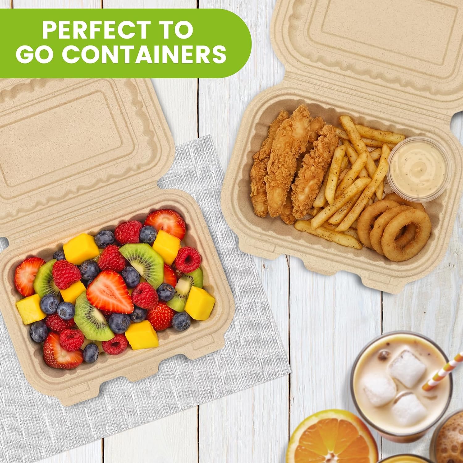 50 Pack 16oz Clamshell Take Ou - огляд і ціна Salad Container Jar