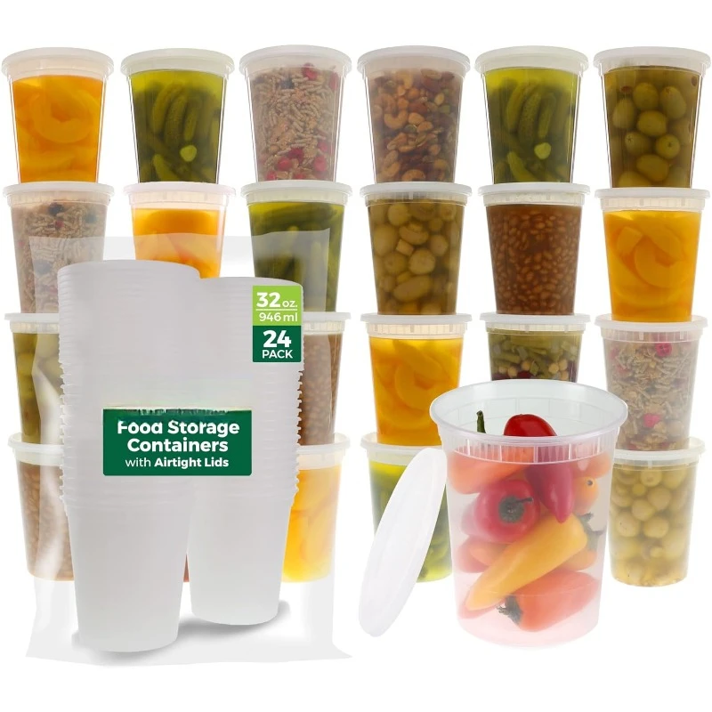 [24 Set] 8oz-32 Oz Plastic Del - огляд і ціна Meal Prep Containers