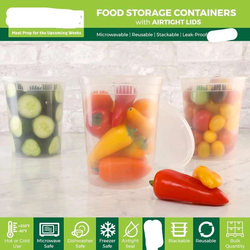 [24 Set] 8oz-32 Oz Plastic Del - огляд і ціна Meal Prep Containers