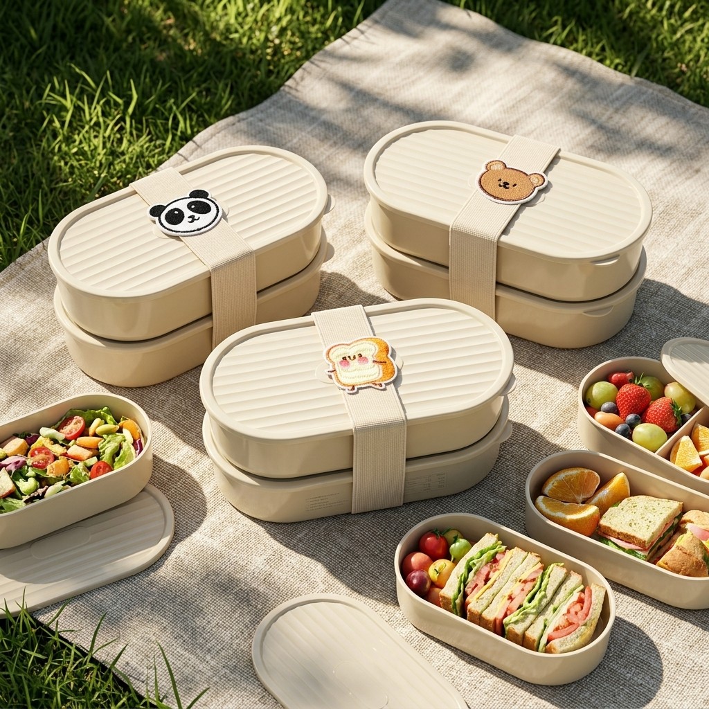 2Pcs/Set Cartoon Kids Bento Bo - огляд і ціна Salad Container Jar