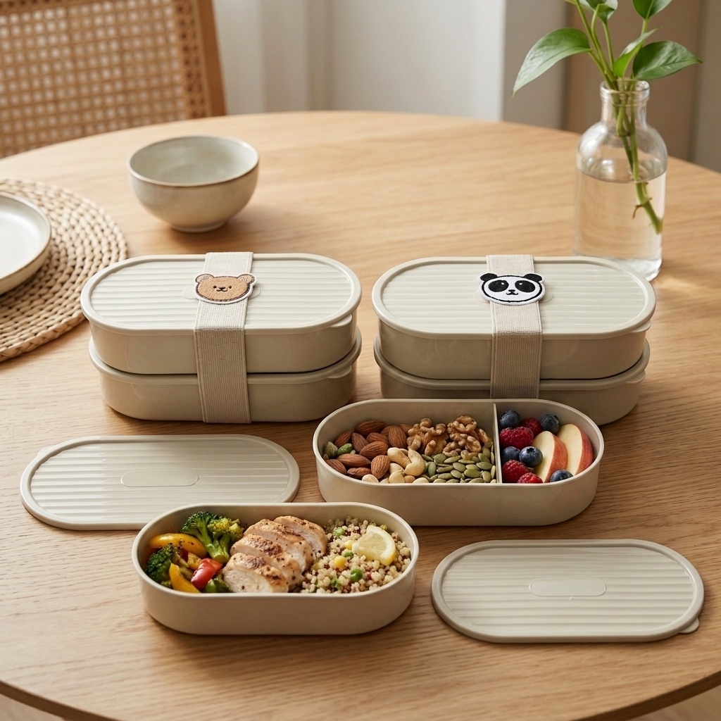 2Pcs/Set Cartoon Kids Bento Bo - огляд і ціна Salad Container Jar