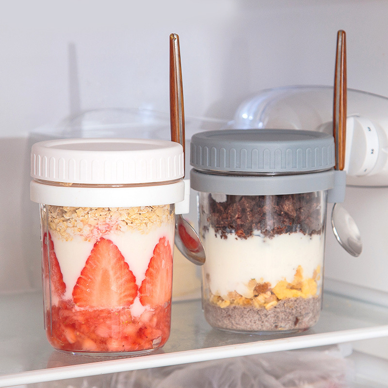 Glass Overnight Oats Jar with  - огляд і ціна Overnight Oat Jar