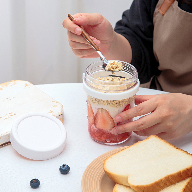 Glass Overnight Oats Jar with  - огляд і ціна Overnight Oat Jar