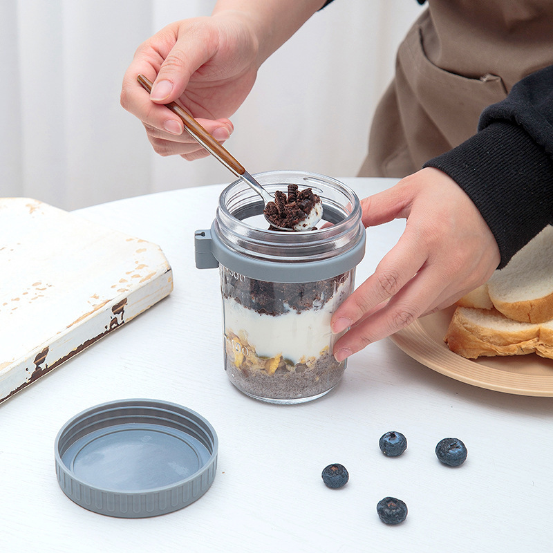 Glass Overnight Oats Jar with  - огляд і ціна Overnight Oat Jar