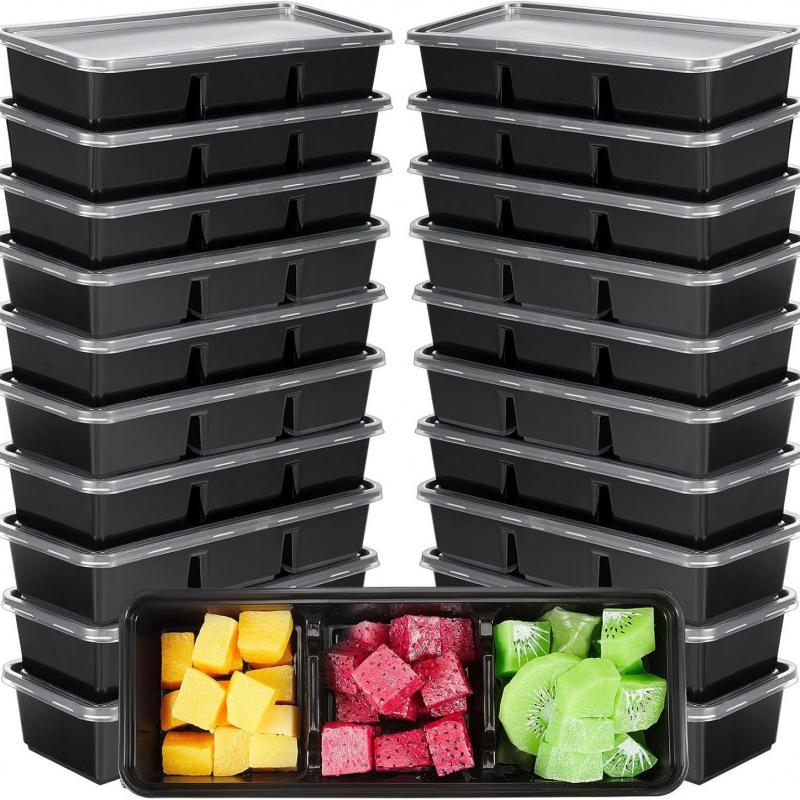 【25-Count 3-Section Food Conta - огляд і ціна Meal Prep Japanese Food