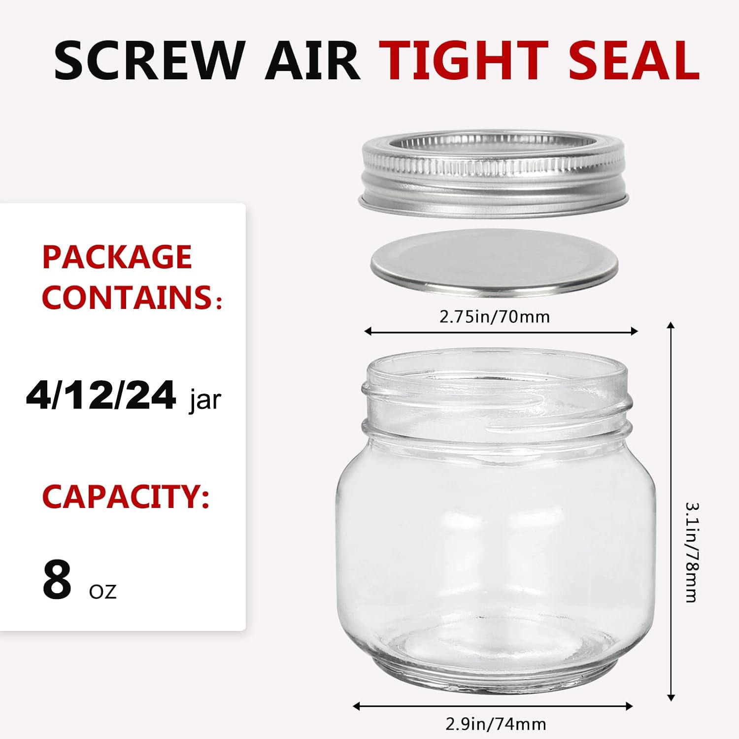 Mason Jars 8oz Regular Mouth G - огляд і ціна Overnight Oat Jar