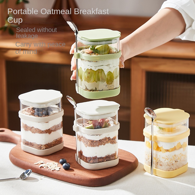 Glass Overnight Oats Cup with  - огляд і ціна Overnight Oat Jar