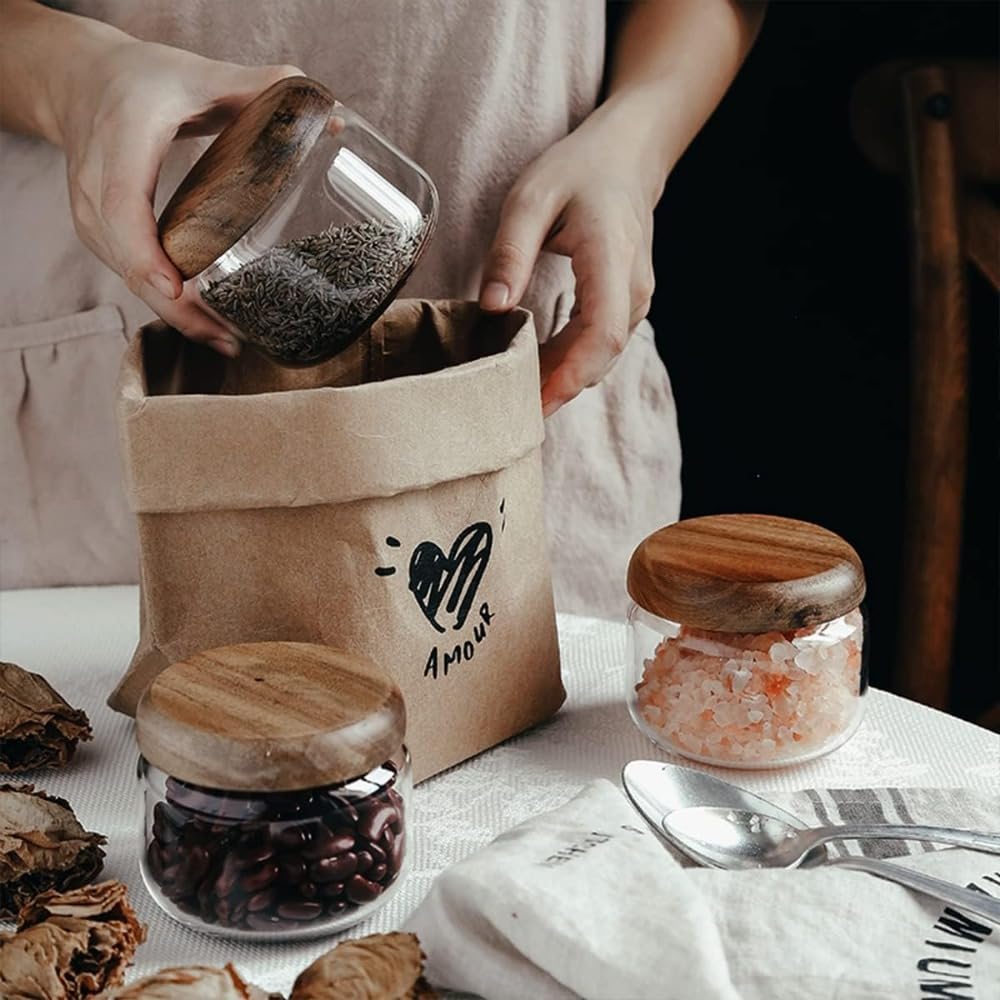Glass Food  Containers with Wo - огляд і ціна Overnight Oat Jar