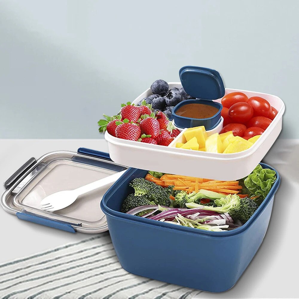 1100ml/1500ml Portable Lunch B - огляд і ціна Salad Container Jar