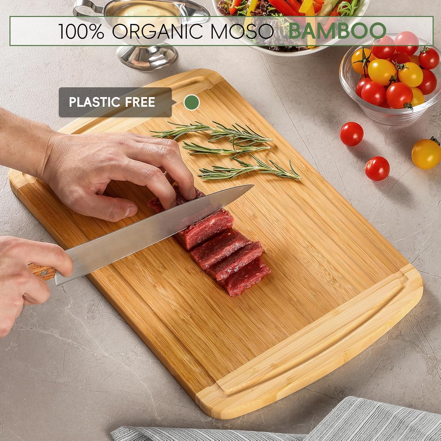 Large Bamboo Cutting Board for - огляд і ціна Meal Prep Juice