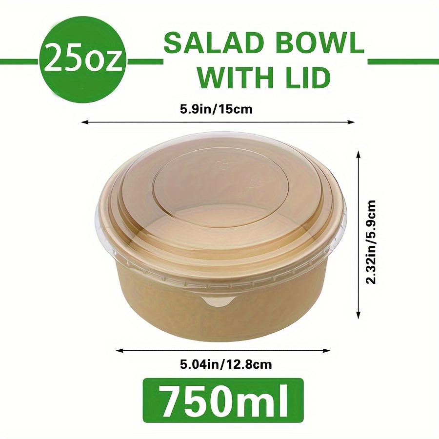 25Oz/750Ml 25/50 Pack Paper Bo - огляд і ціна Salad Container Jar