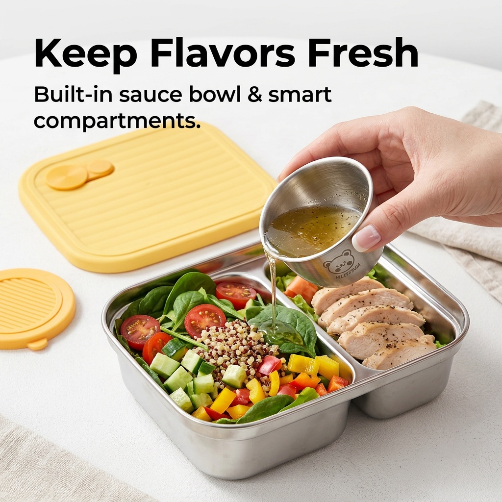 304 Stainless Steel Lunch Cont - огляд і ціна Salad Container Jar