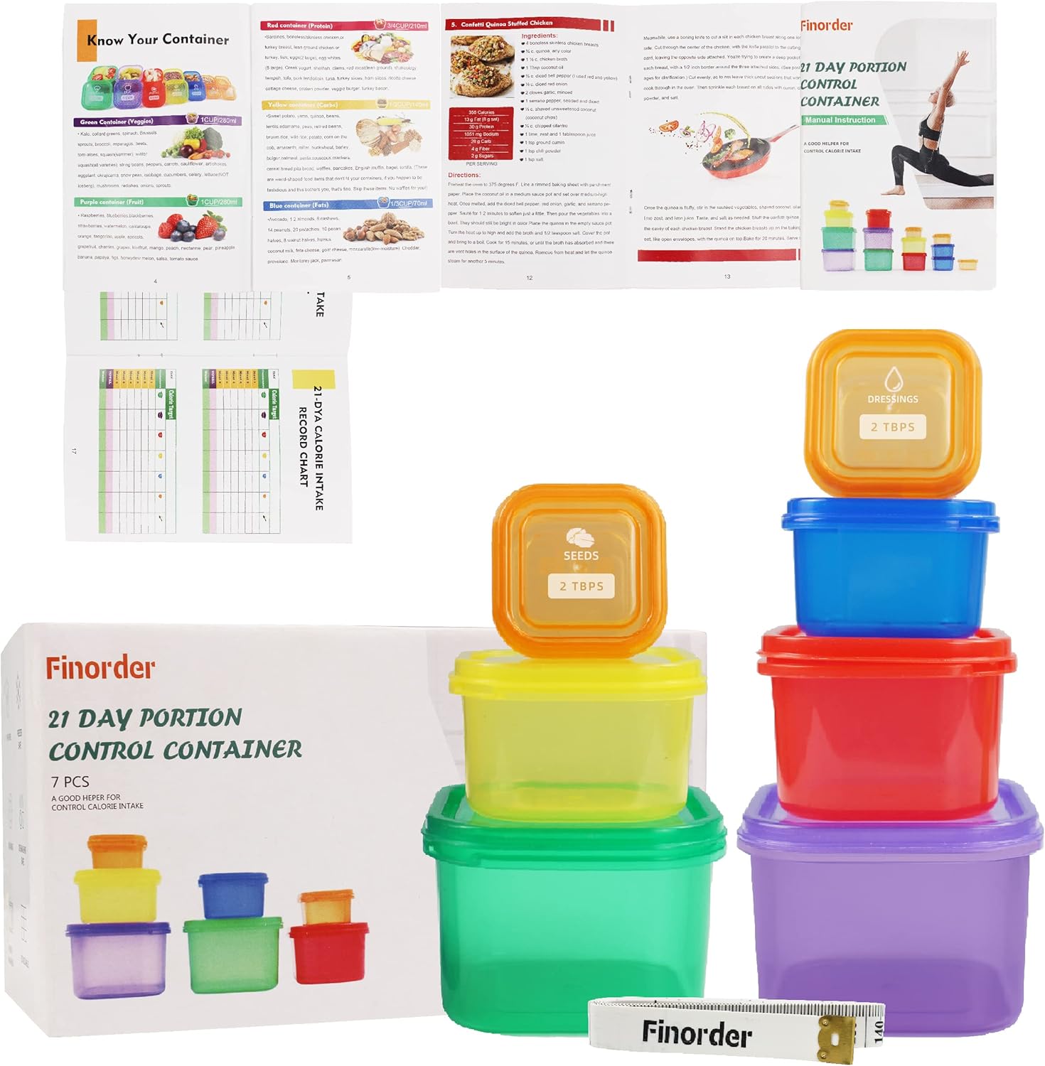 7pcs 21 Day Portion Control Co - огляд і ціна Meal Prep For A Day