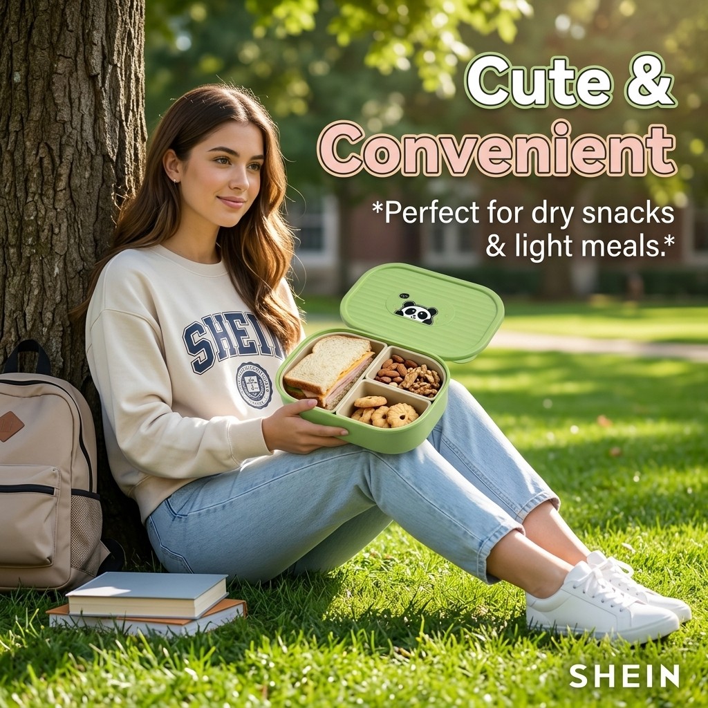 Cute Plastic Divided Lunch Box - огляд і ціна Salad Container Jar