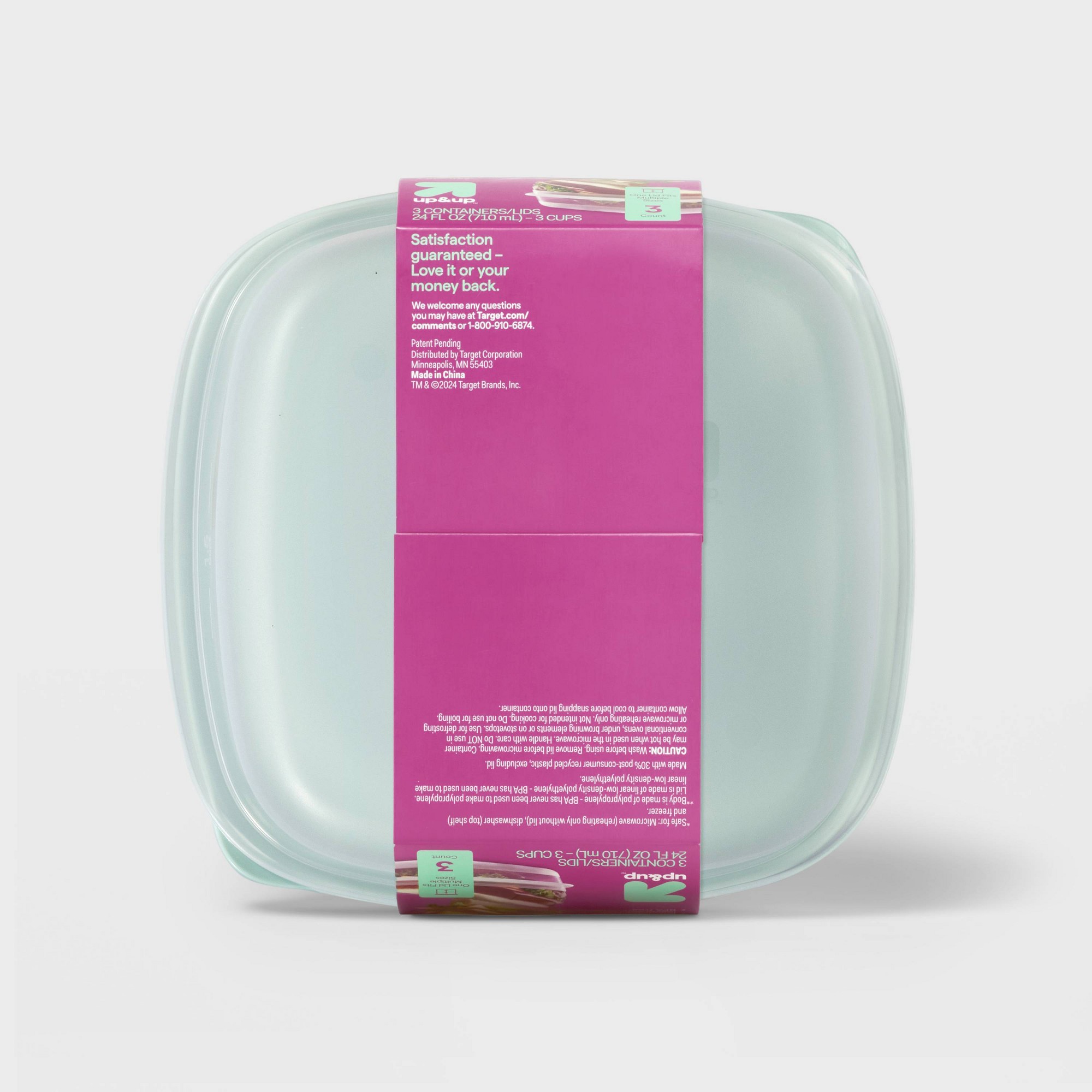 3ct Square Food Storage Contai - огляд і ціна Meal Prep Containers