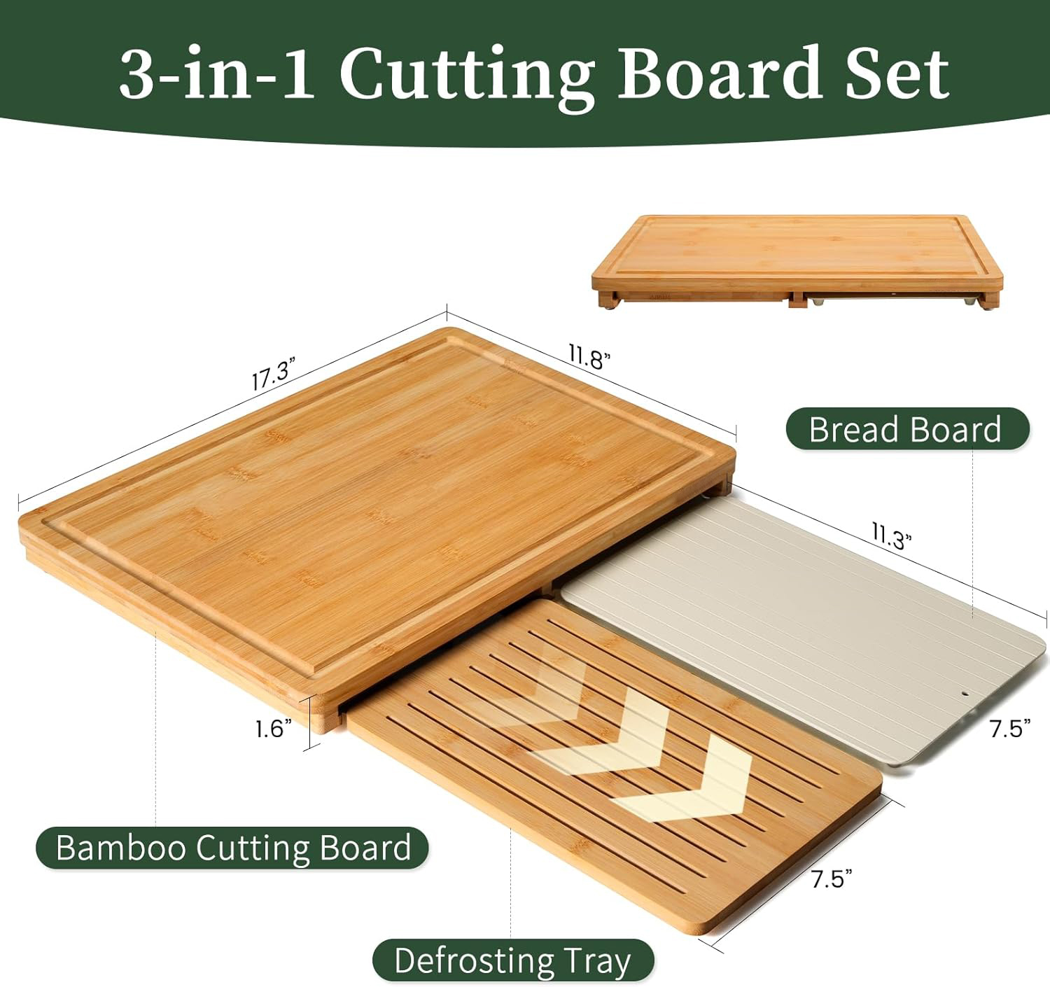 Bamboo Cutting Board Set Defro - огляд і ціна Meal Prep Juice